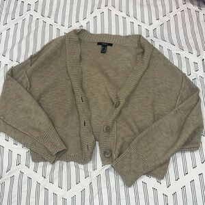 F21 Sage Green Cropped Cardigan
